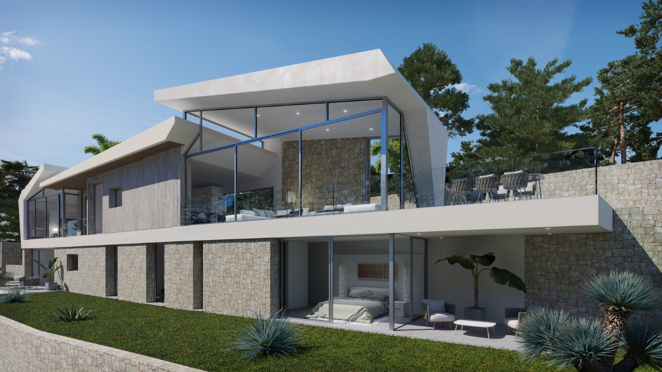 Modern new villa under construction with stunning sea views for sale in Calpe